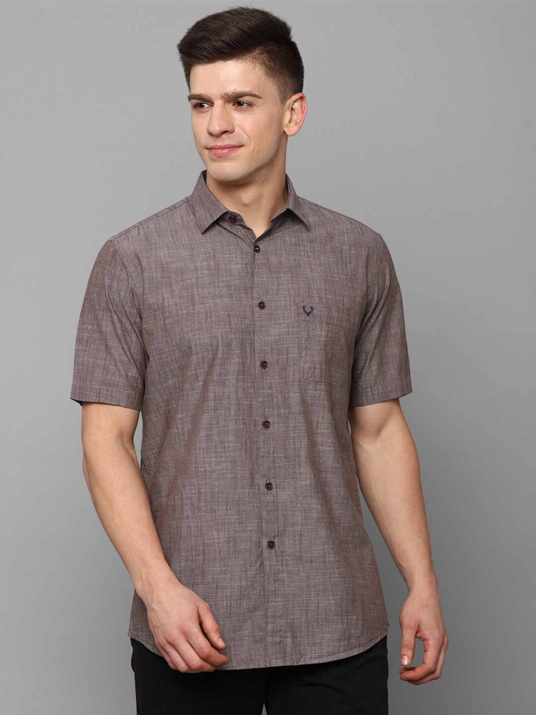 

Allen Solly Men Brown Slim Fit Pure Cotton Casual Shirt