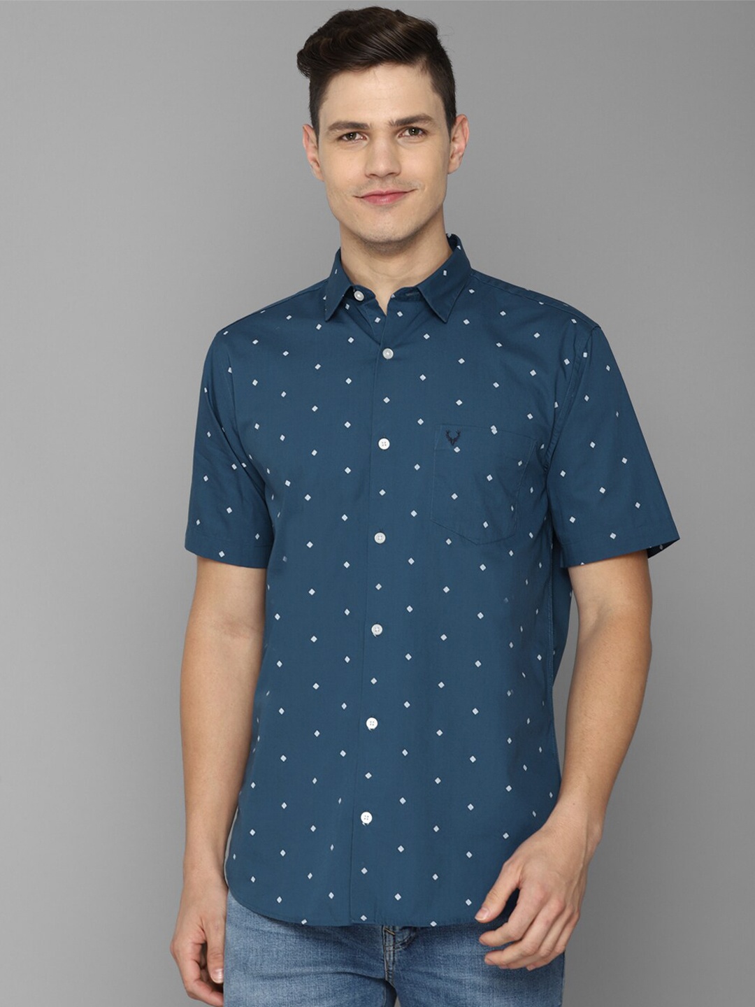 

Allen Solly Men Blue Slim Fit Printed Casual Shirt