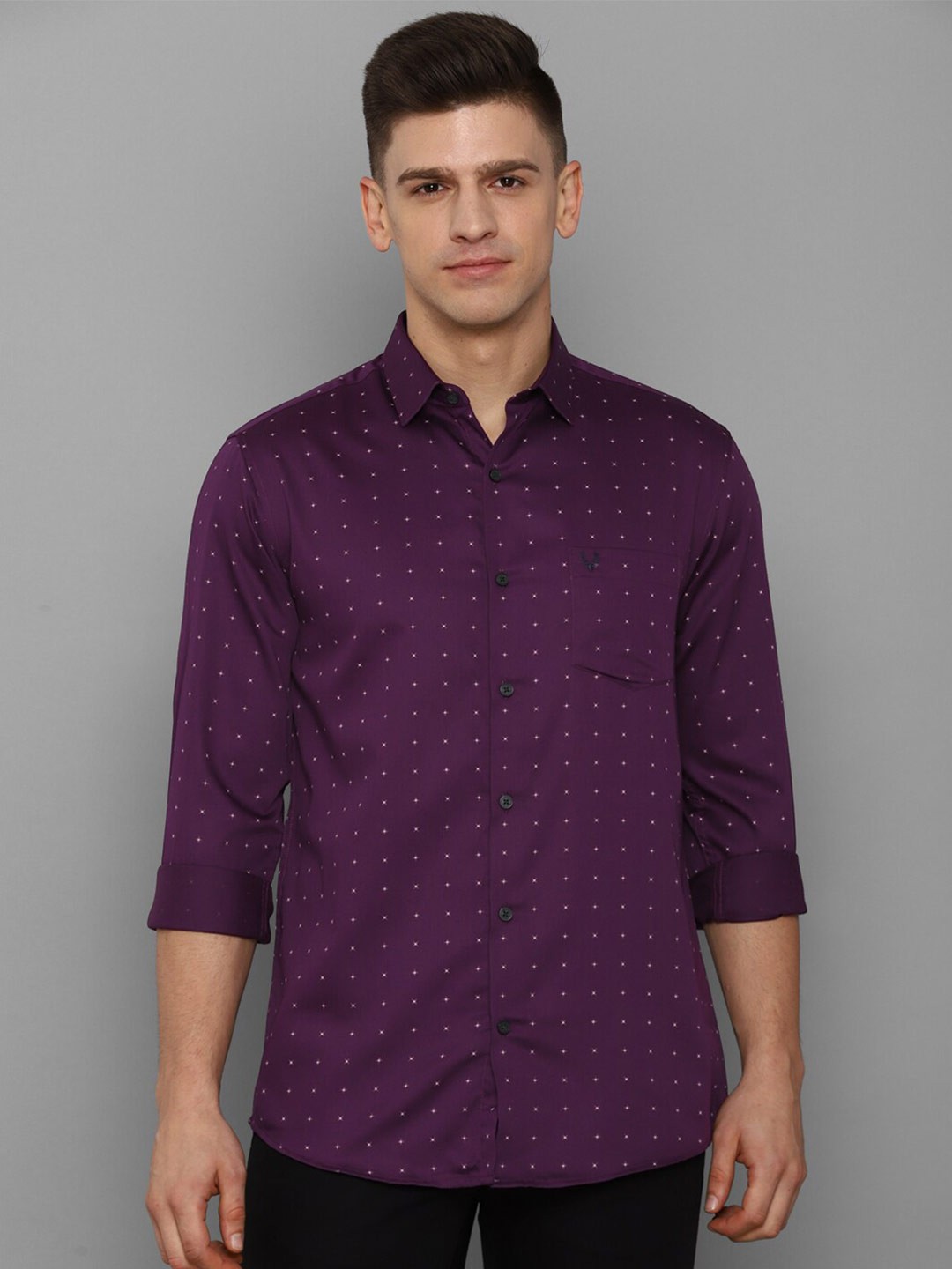 

Allen Solly Men Purple Slim Fit Printed Casual Shirt