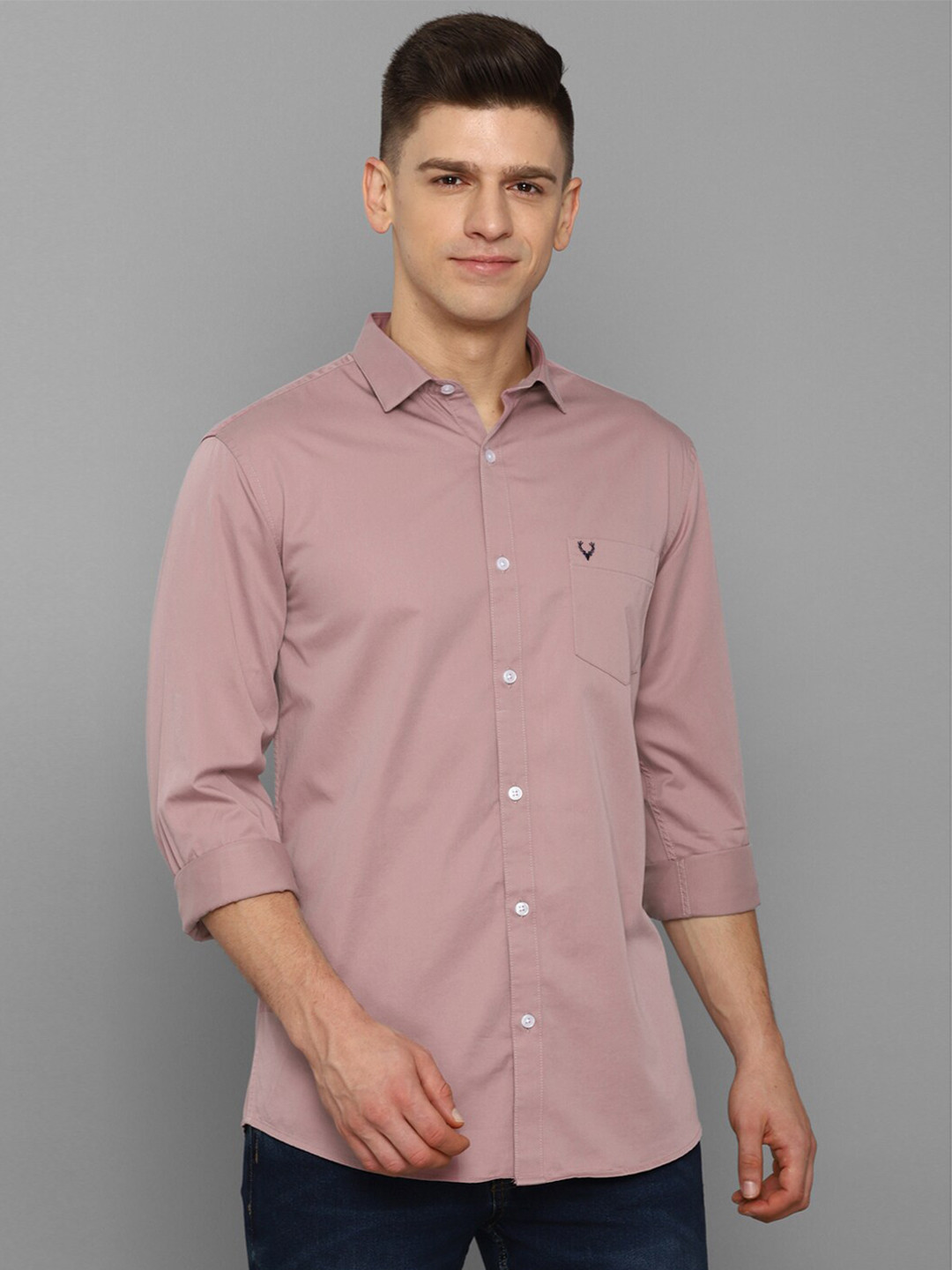 

Allen Solly Men Pink Pure Cotton Slim Fit Casual Shirt