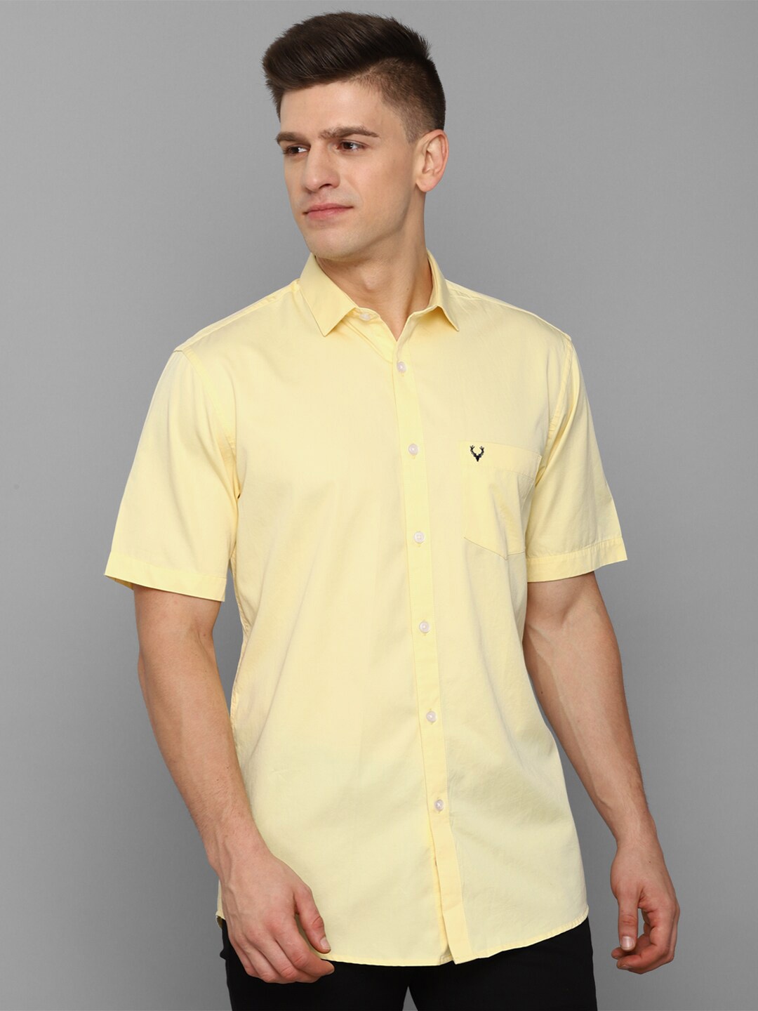 

Allen Solly Men Yellow Slim Fit Cotton Casual Shirt