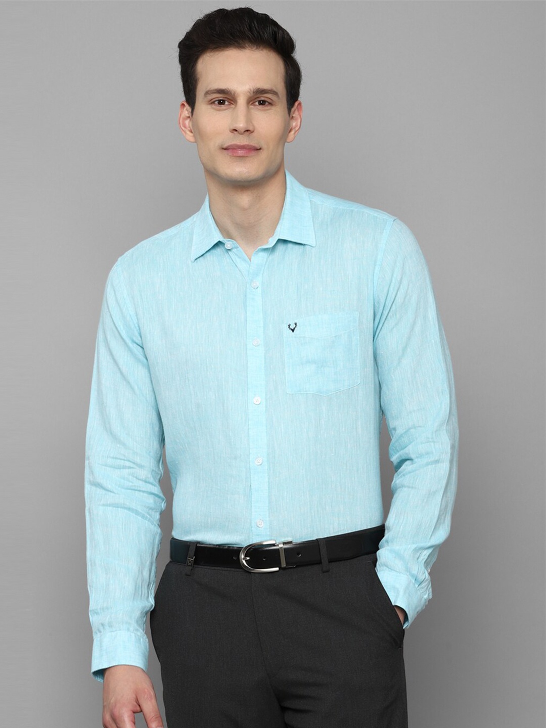 

Allen Solly Men Blue Slim Fit Linen Formal Shirt