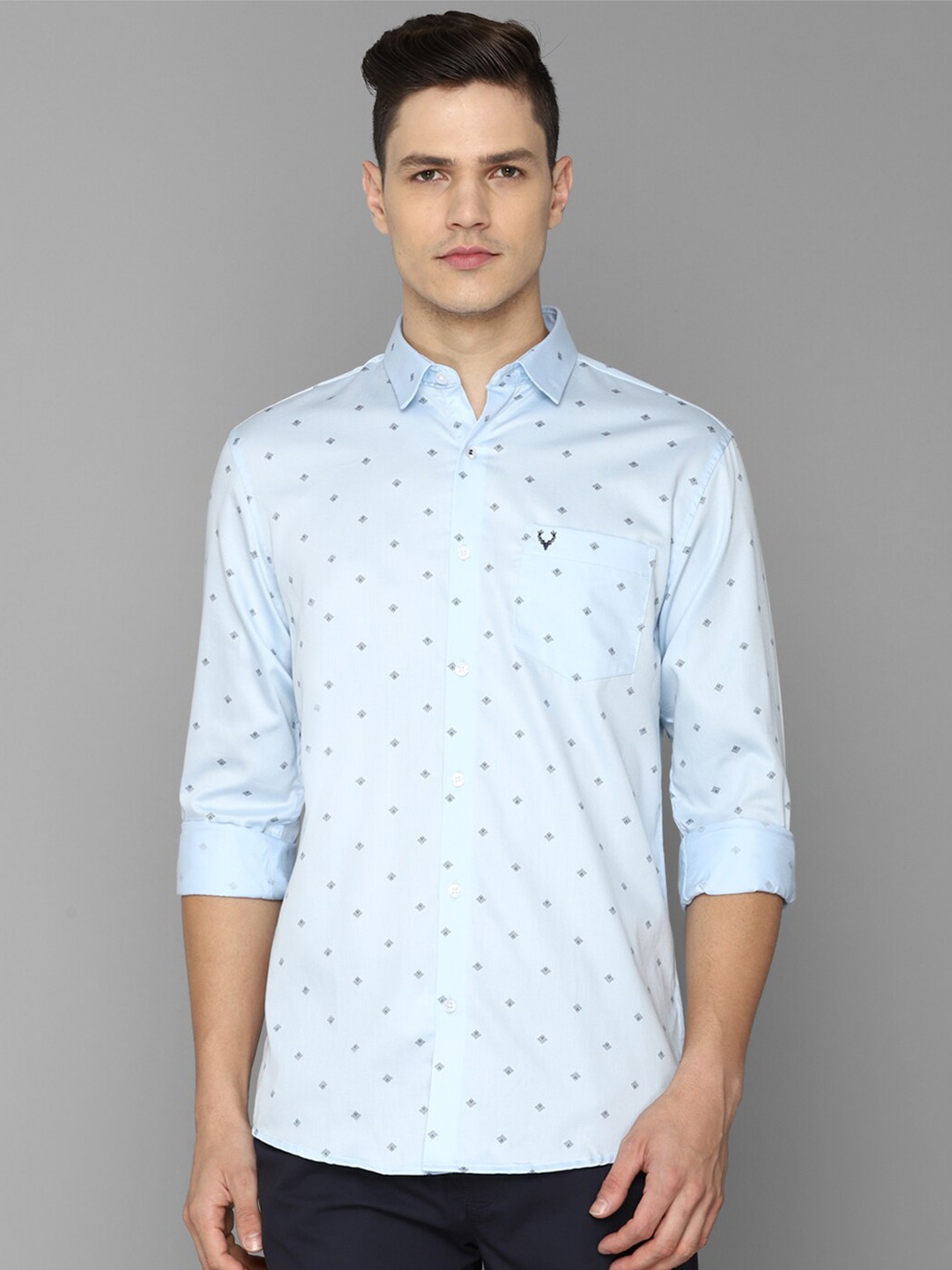 

Allen Solly Men Blue Slim Fit Printed Casual Cotton Shirt