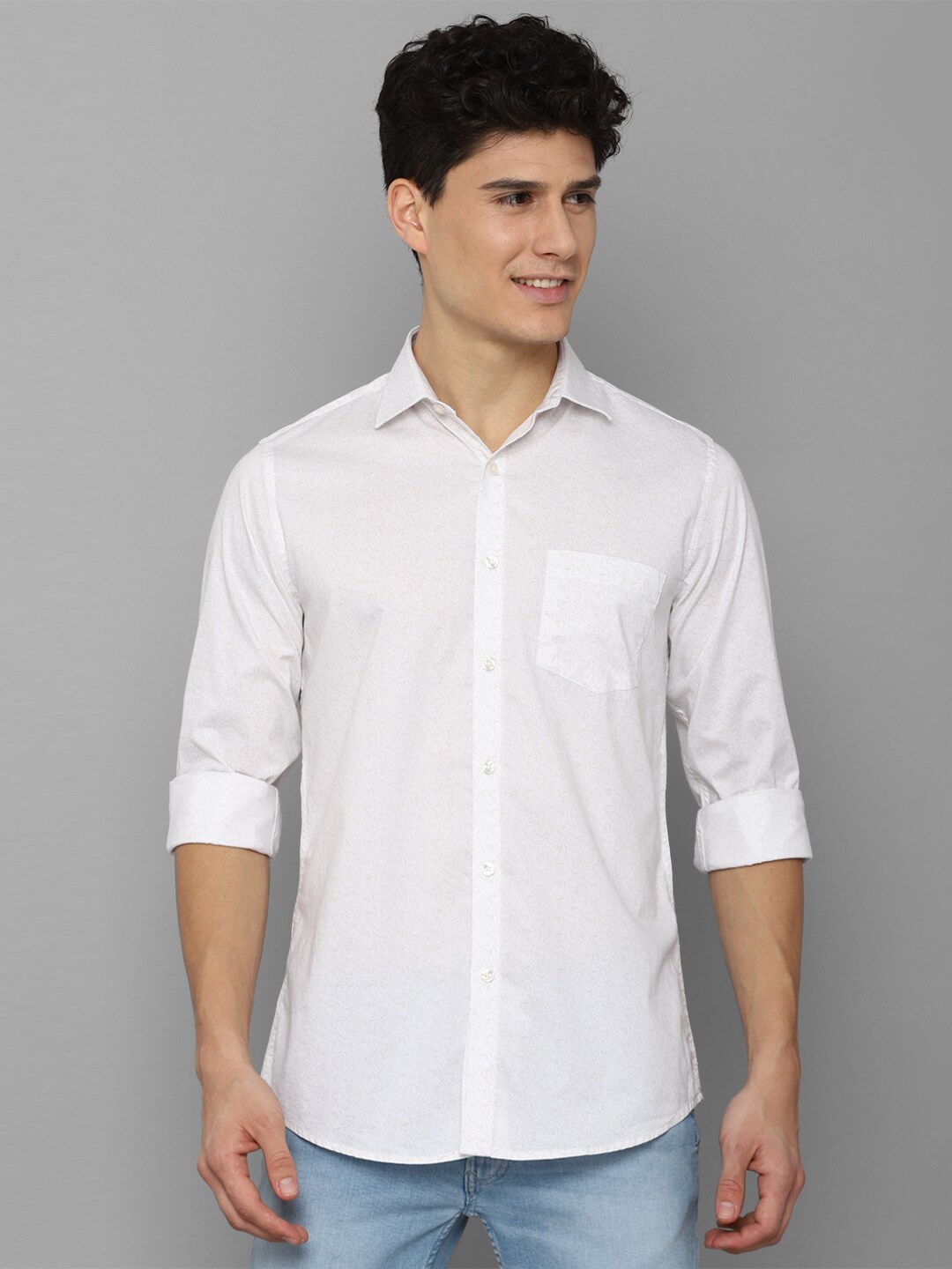 

Allen Solly Men White Slim Fit Printed Casual Shirt