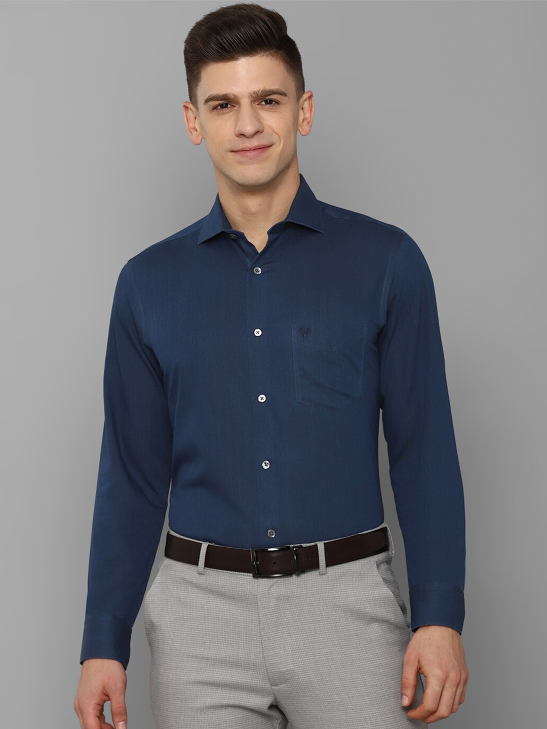

Allen Solly Men Navy Blue Slim Fit Cotton Formal Shirt