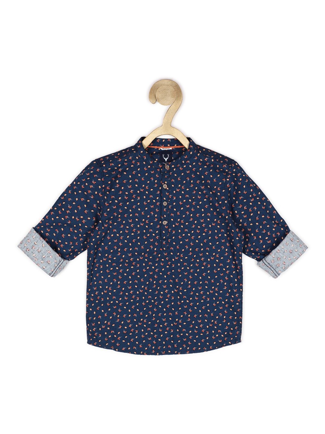 

Allen Solly Junior Boys Navy Blue Floral Printed Casual Cotton Shirt