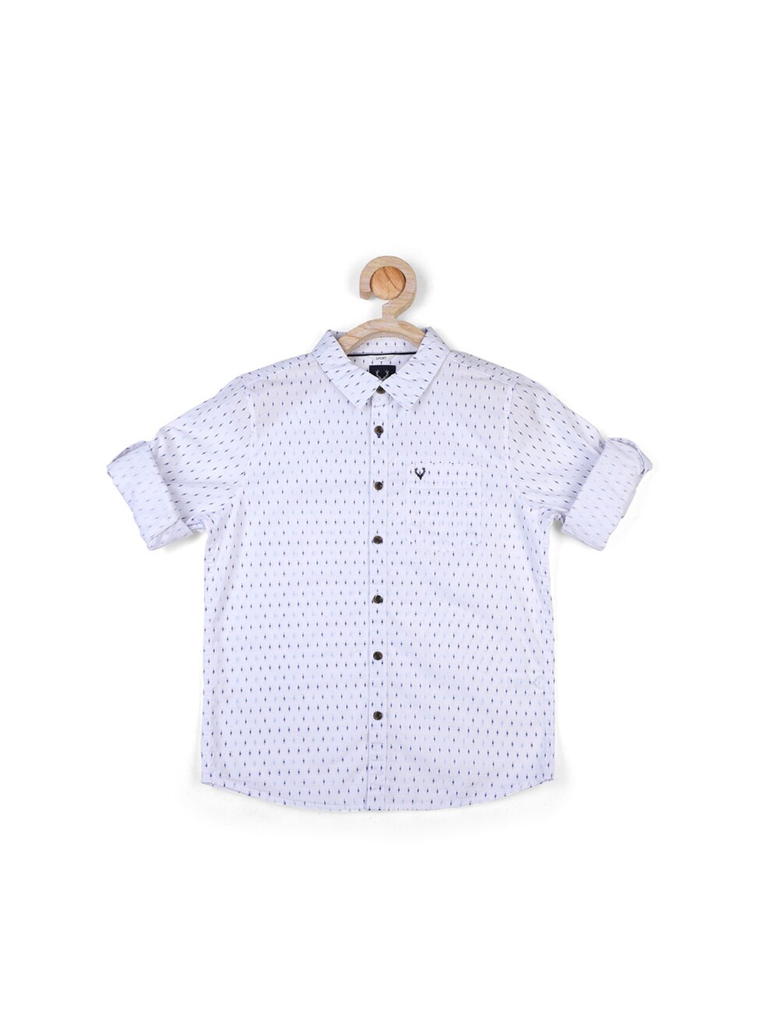 

Allen Solly Junior Boys White Slim Fit Printed Casual Cotton Shirt