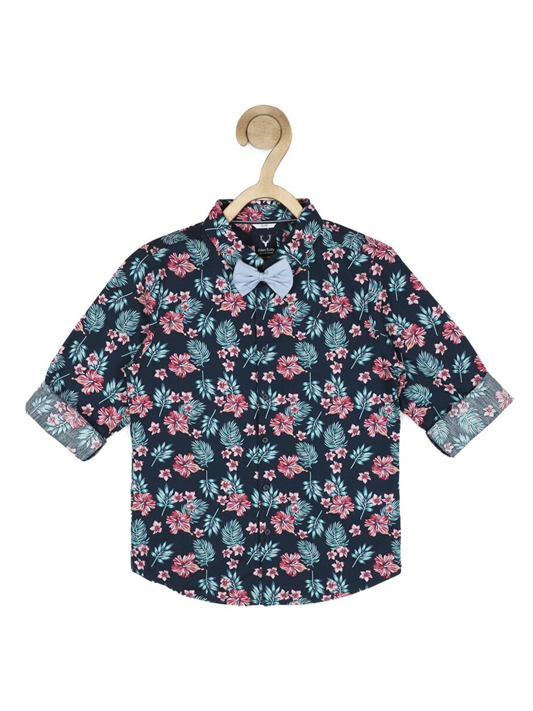 

Allen Solly Junior Boys Black Slim Fit Floral Printed Casual Cotton Shirt