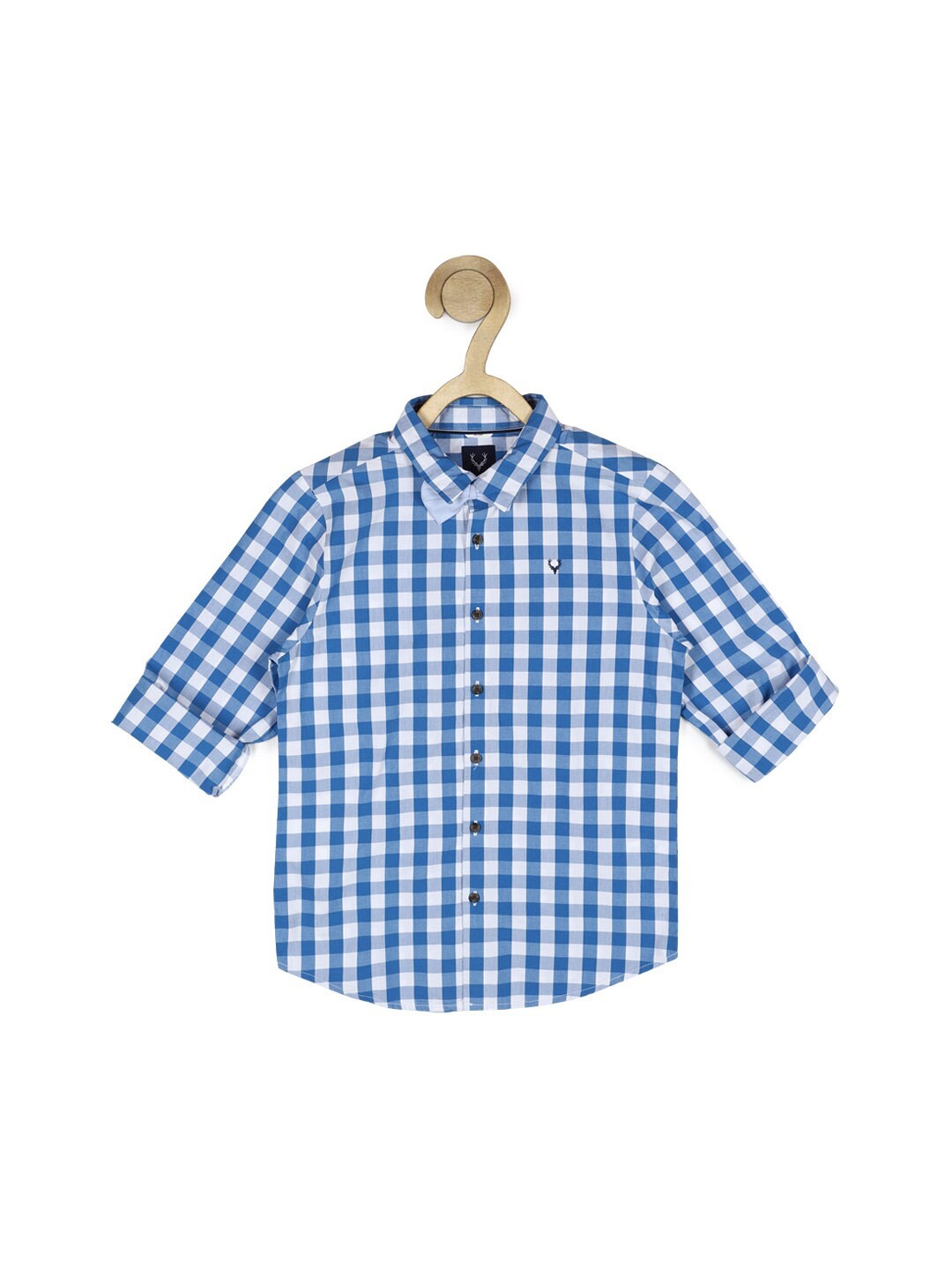 

Allen Solly Junior Boys Blue Slim Fit Checked Casual Cotton Shirt