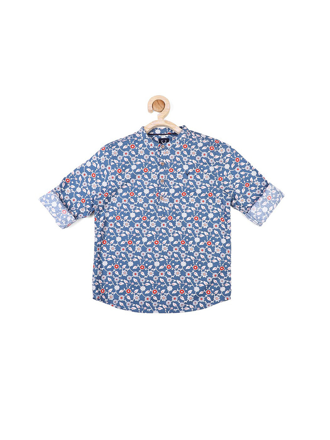 

Allen Solly Junior Boys Blue Printed Pure Cotton Casual Shirt