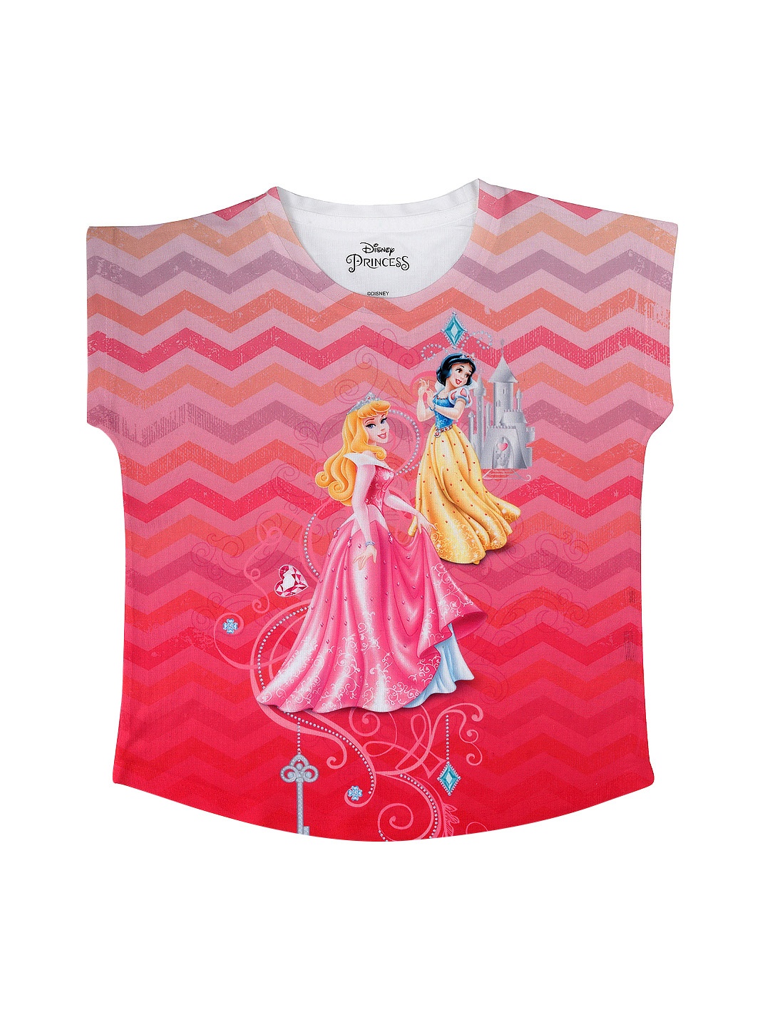 

Disney by Wear Your Mind Girls Pink Disney Princess Printed Top
