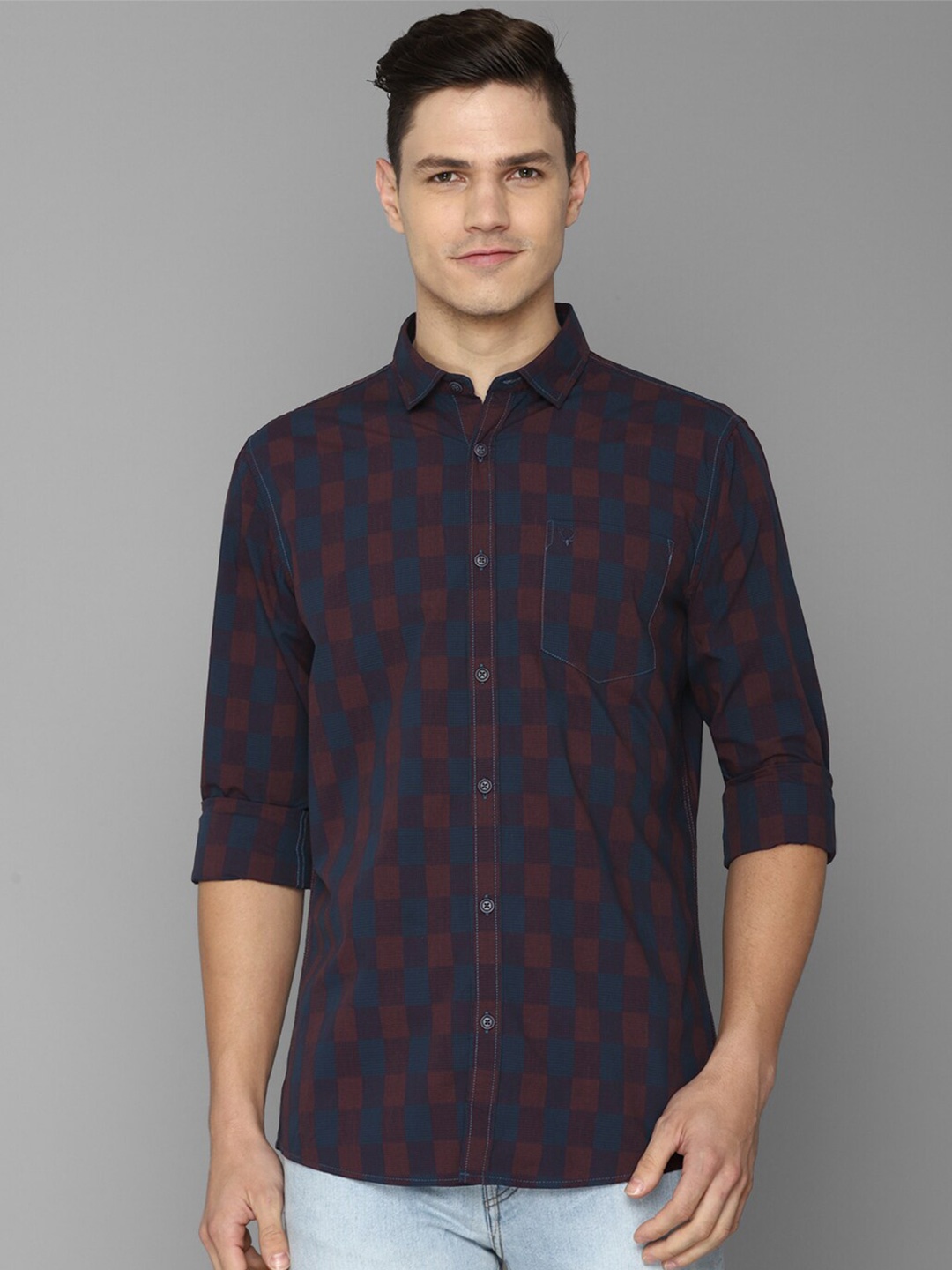 

Allen Solly Sport Men Navy Blue Checked Casual Shirt