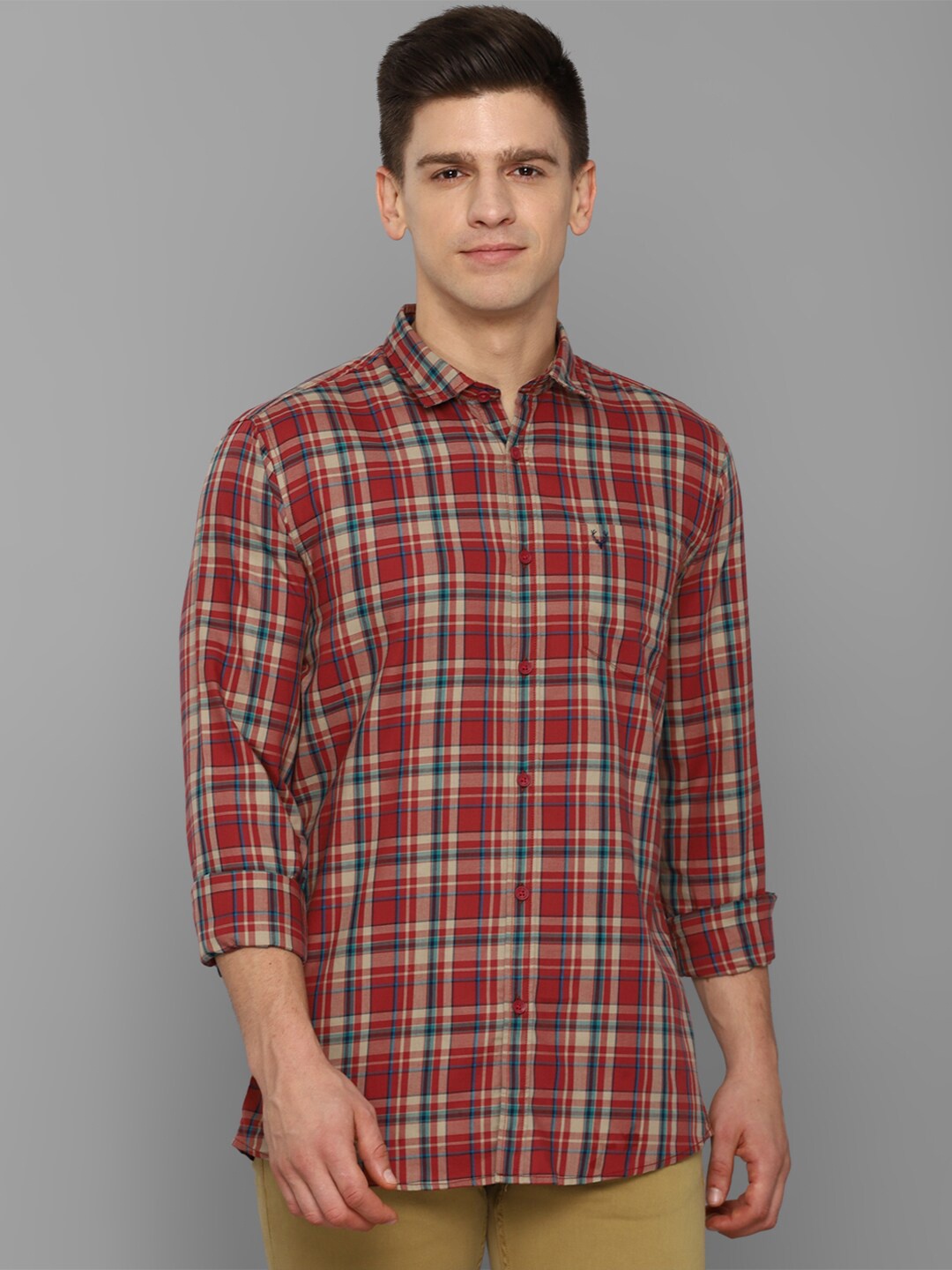

Allen Solly Sport Men Red Tartan Checked Casual Shirt