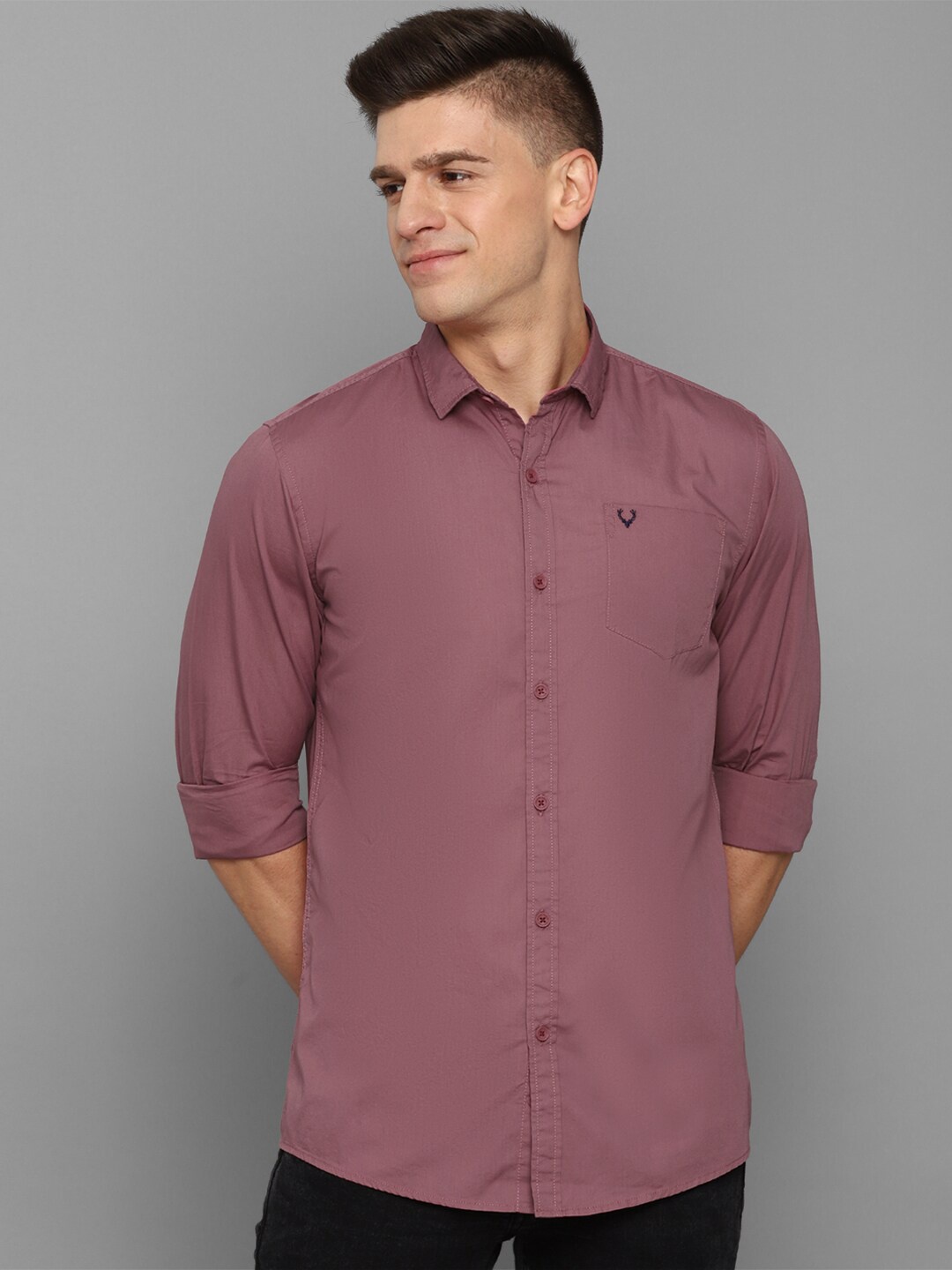 

Allen Solly Sport Men Purple Casual Pure Cotton Shirt