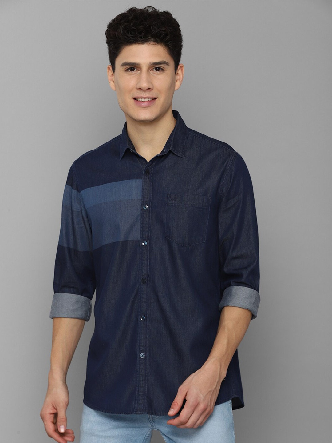 

Allen Solly Sport Men Pure cotton Navy Blue Casual Shirt