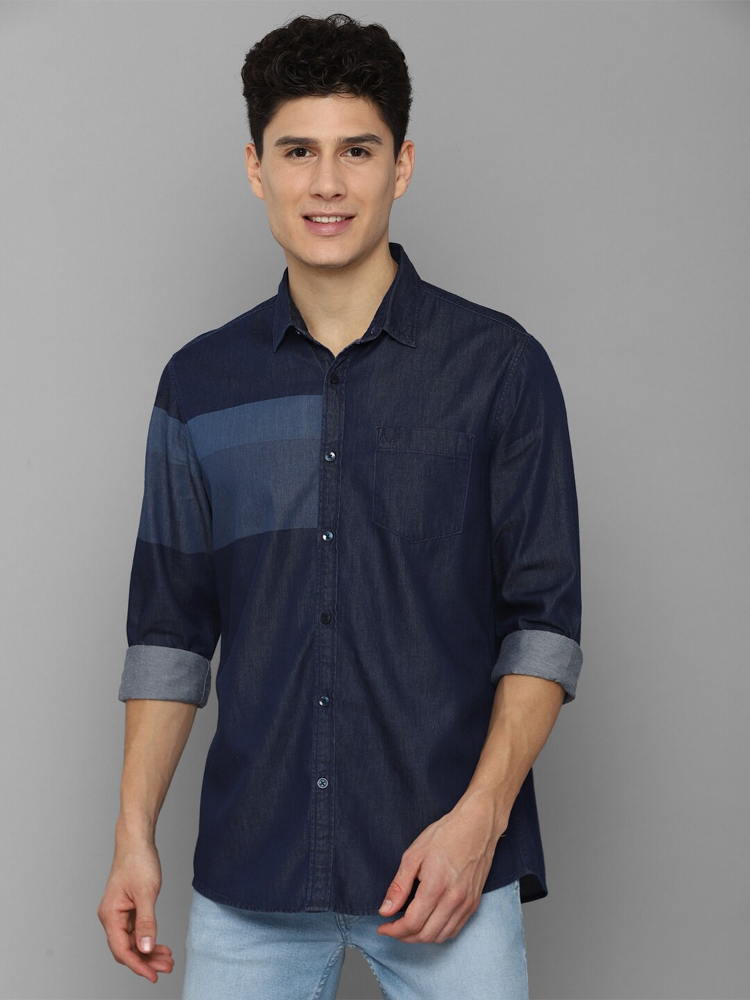 

Allen Solly Sport Men Pure cotton Navy Blue Casual Shirt