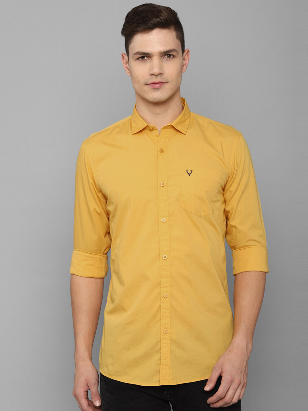 

Allen Solly Sport Men Yellow Solid Cotton Regular Fit Casual Shirt