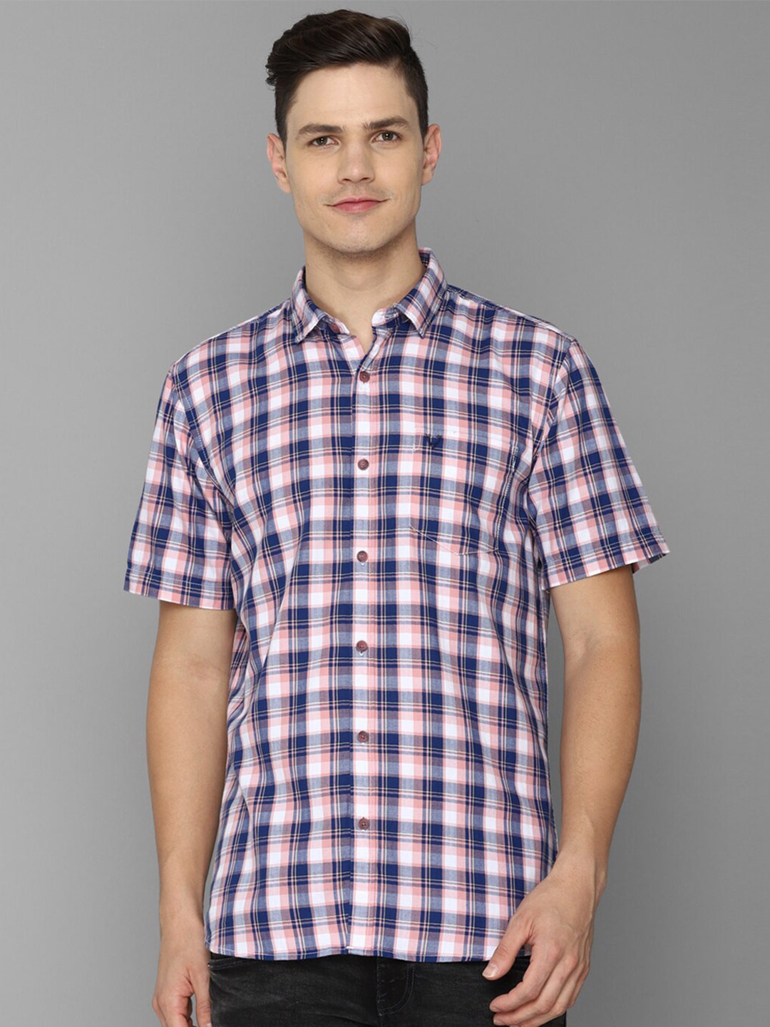 

Allen Solly Sport Men Navy Blue Checked Casual Shirt