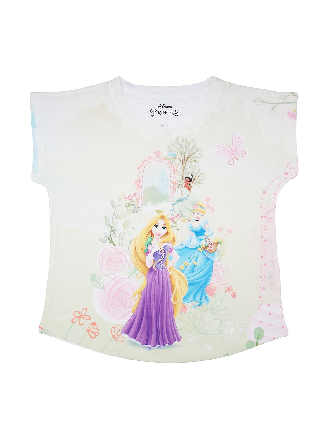 

Disney by Wear Your Mind Girls Off-White Disney Princess Printed Top