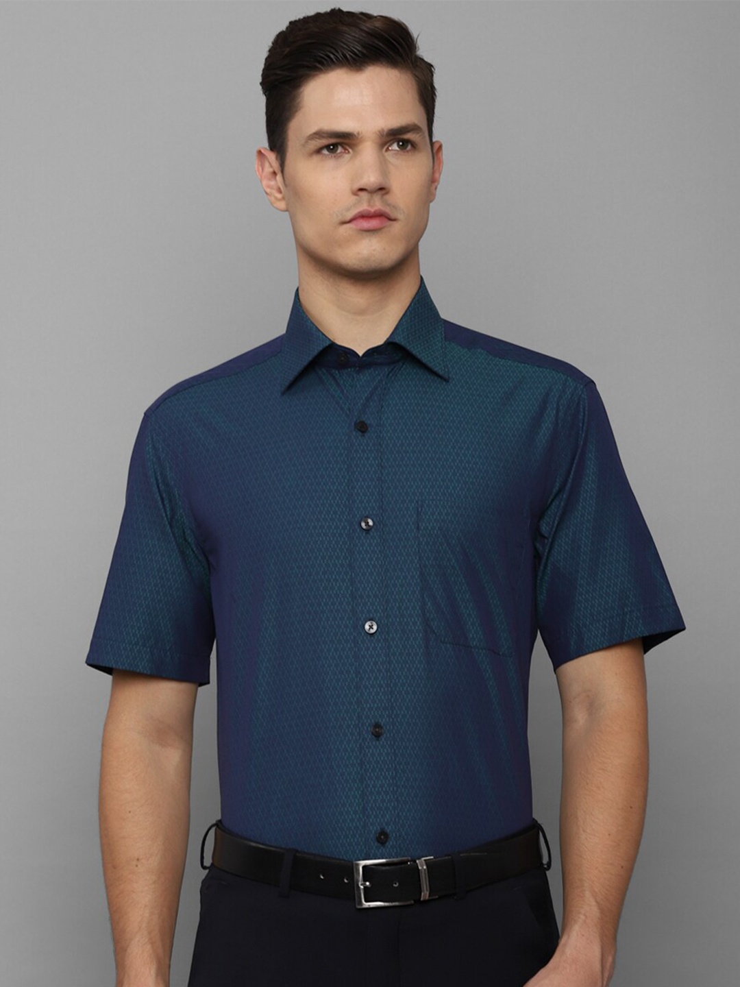 

Louis Philippe Men Navy Blue Formal Shirt