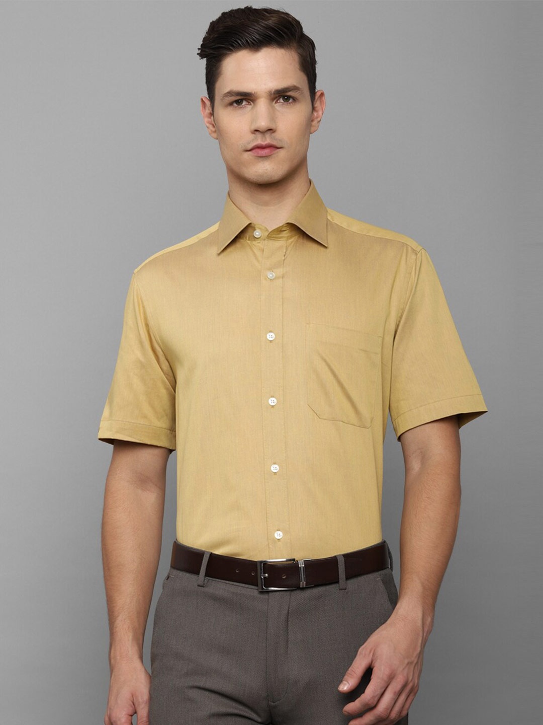 

Louis Philippe Men Pure cotton Yellow Formal Shirt