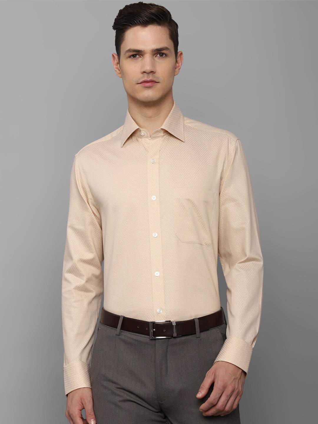 

Louis Philippe Men Beige Formal Shirt