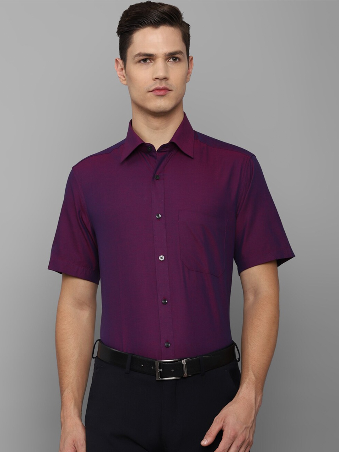 

Louis Philippe Men Pure cotton Purple Formal Shirt