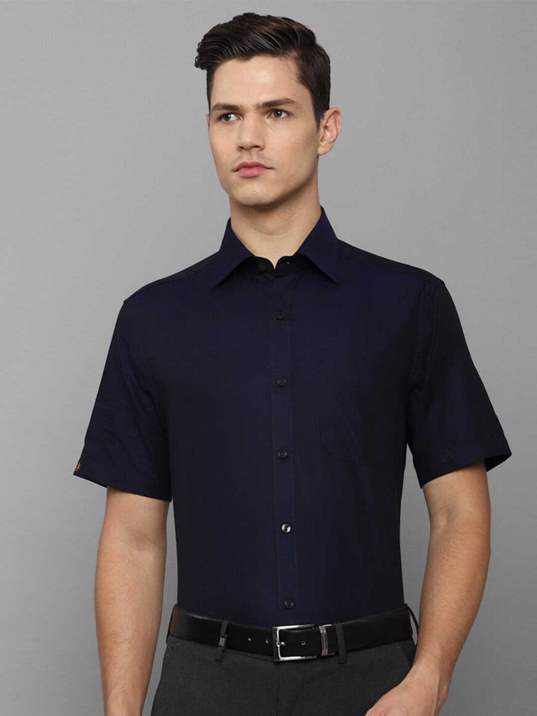

Louis Philippe Men Pure cotton Navy Blue Formal Shirt