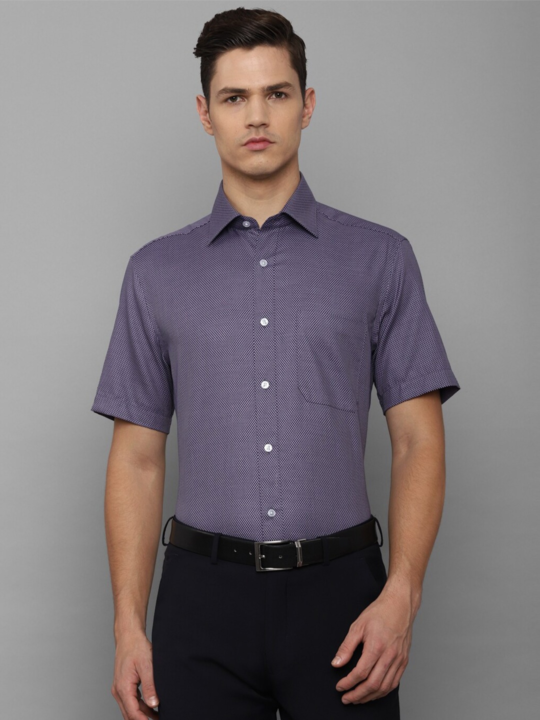 

Louis Philippe Men Purple Printed Formal Shirt