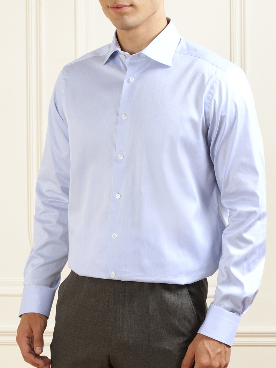 

Eton Men Blue Solid Cotton Formal Shirt