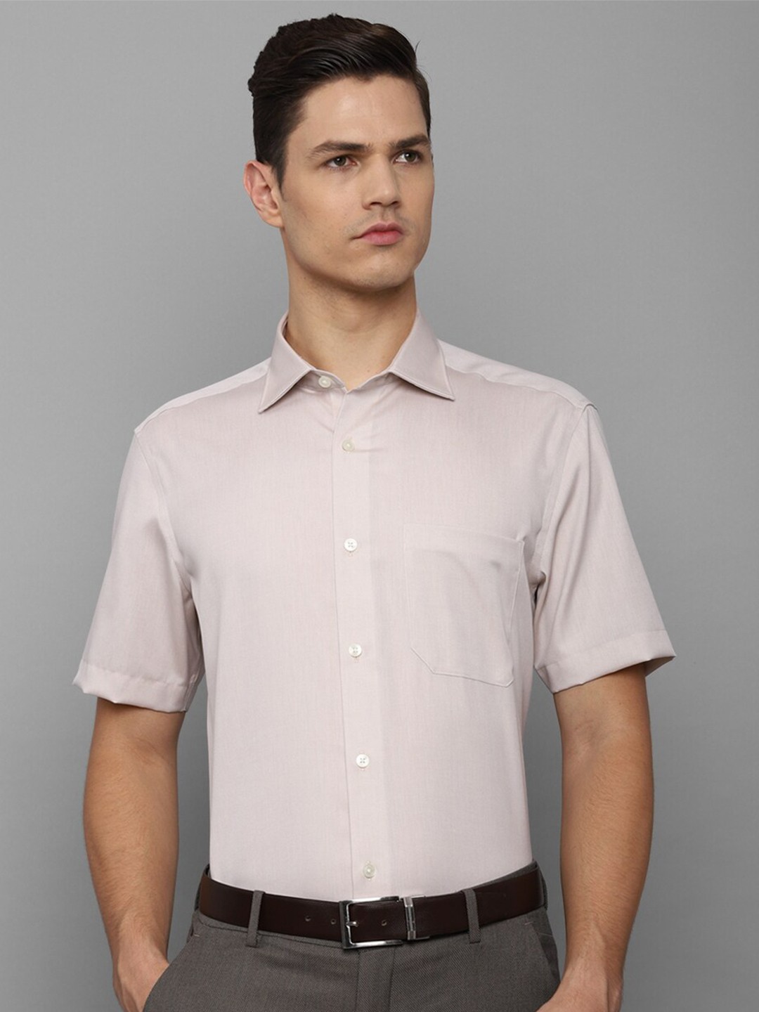 

Louis Philippe Men Beige Cotton Formal Shirt