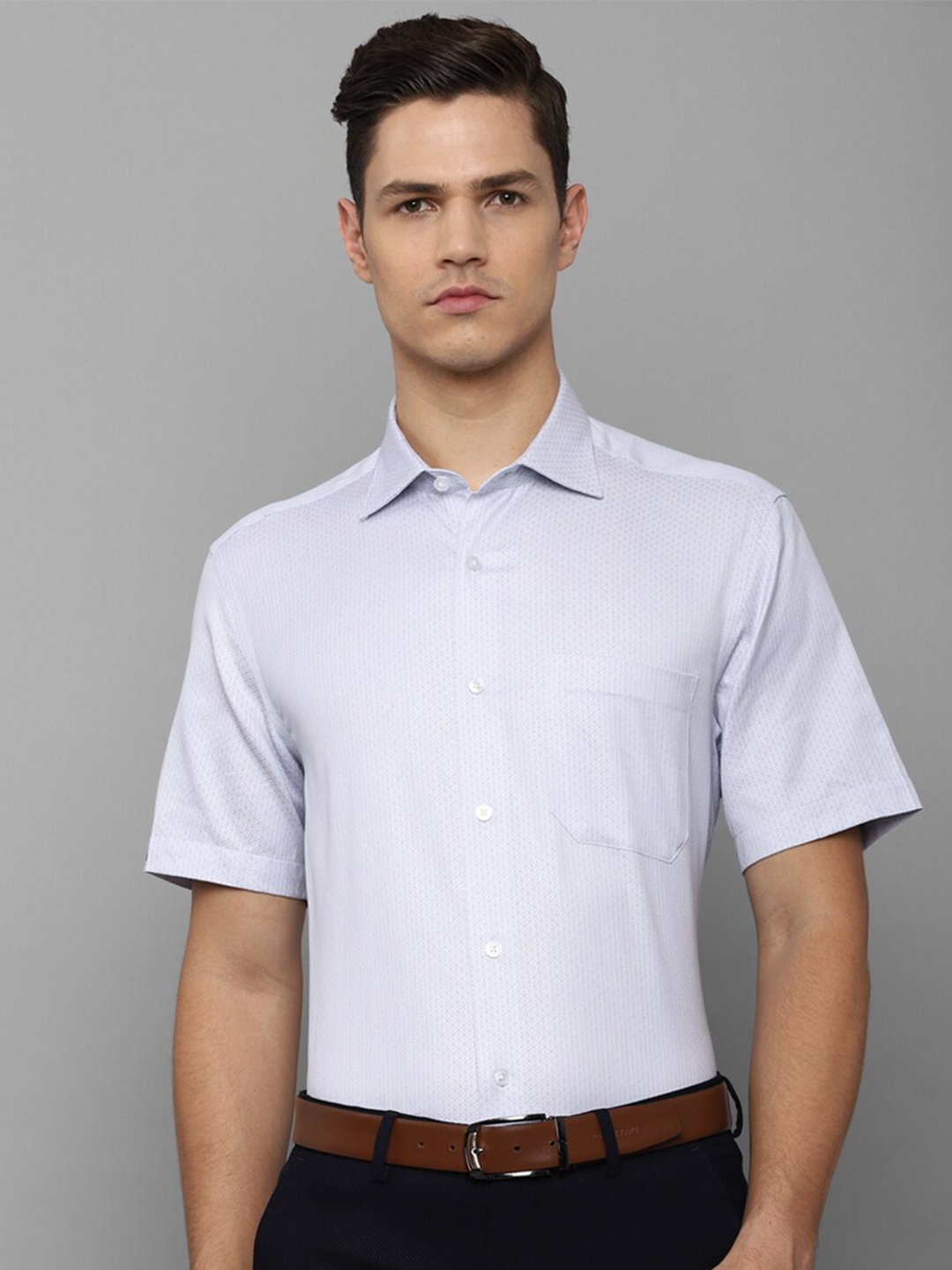 

Louis Philippe Men Blue Printed Cotton Formal Shirt