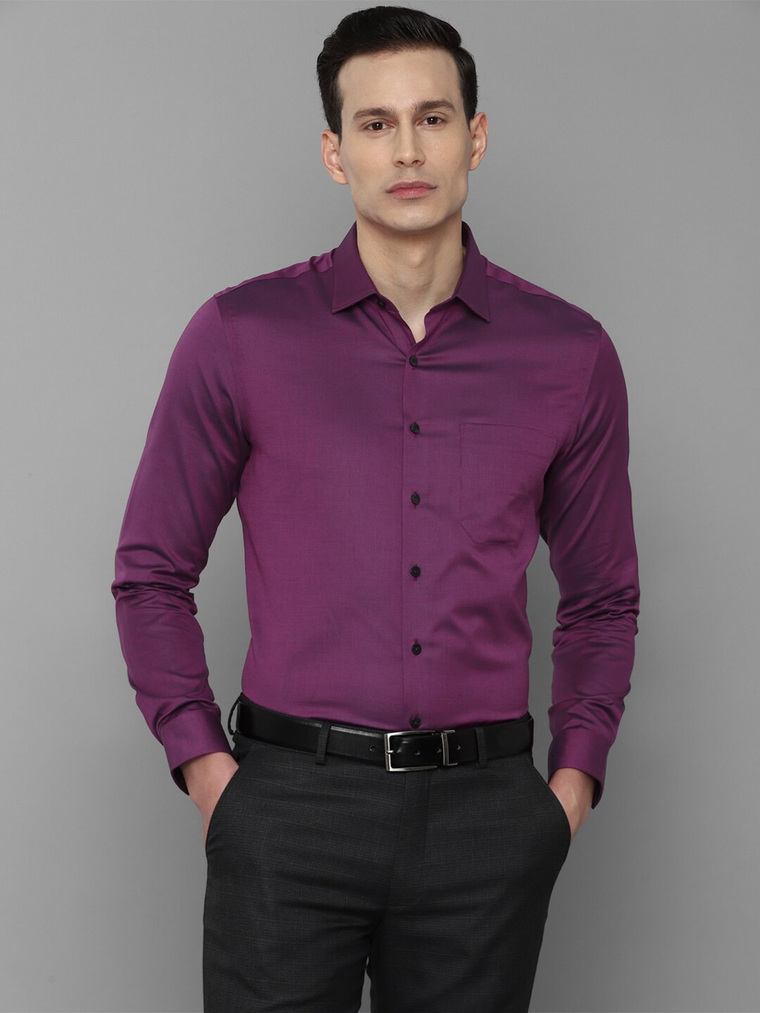 

Louis Philippe Men Purple Slim Fit Cotton Formal Shirt
