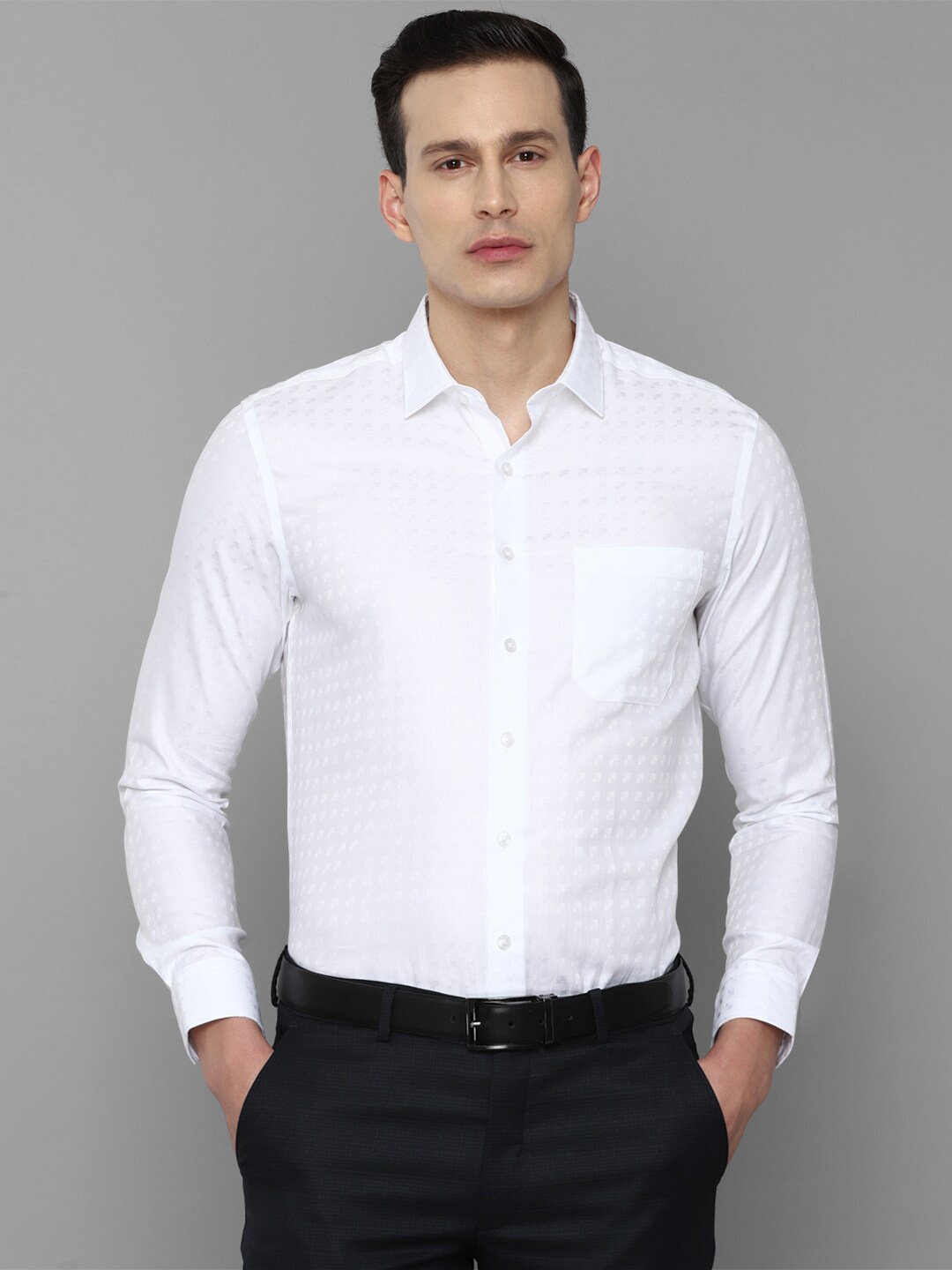 

Louis Philippe Men White Slim Fit Formal Cotton Shirt