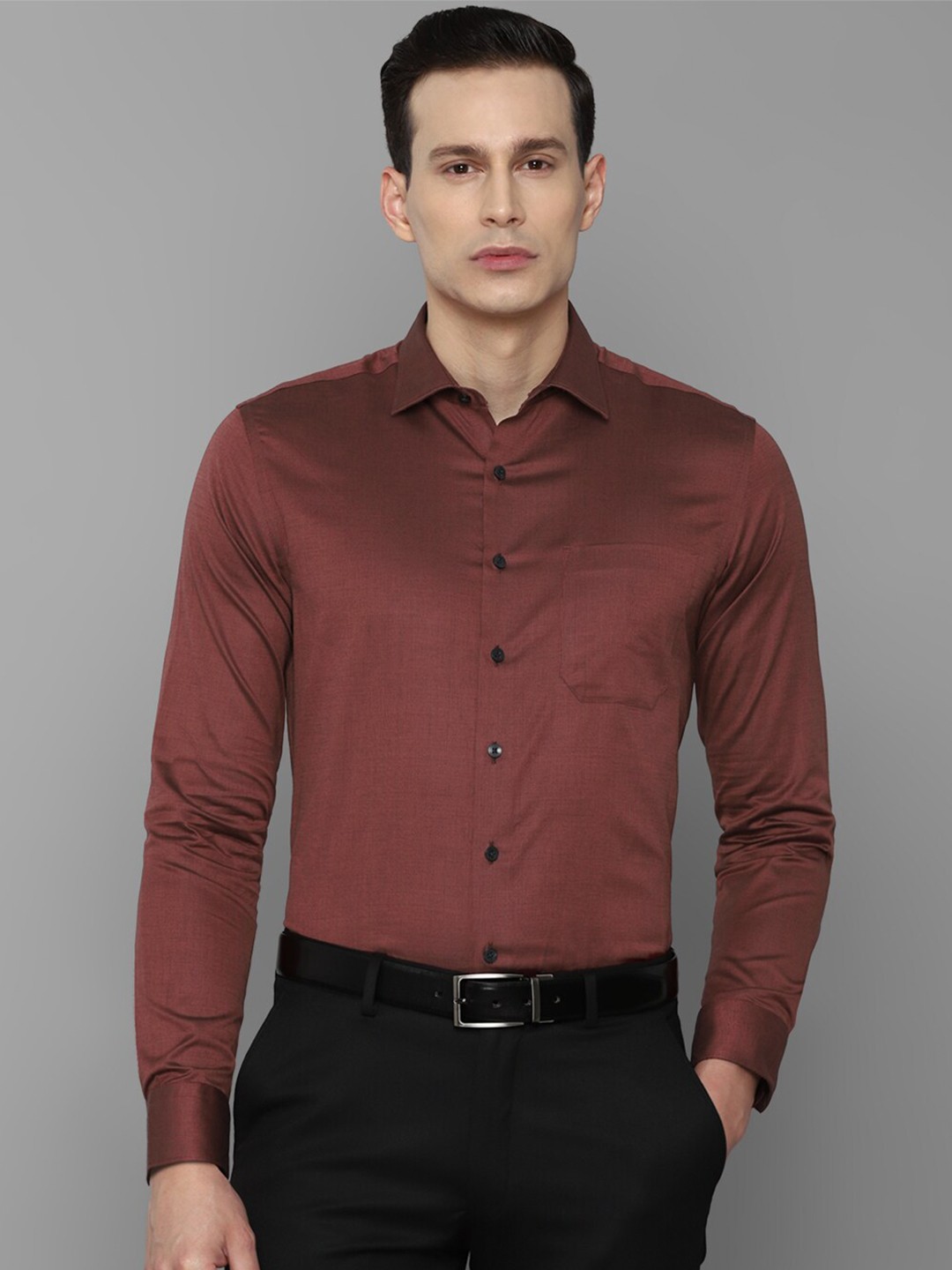 

Louis Philippe Men Brown Slim Fit Formal Cotton Shirt