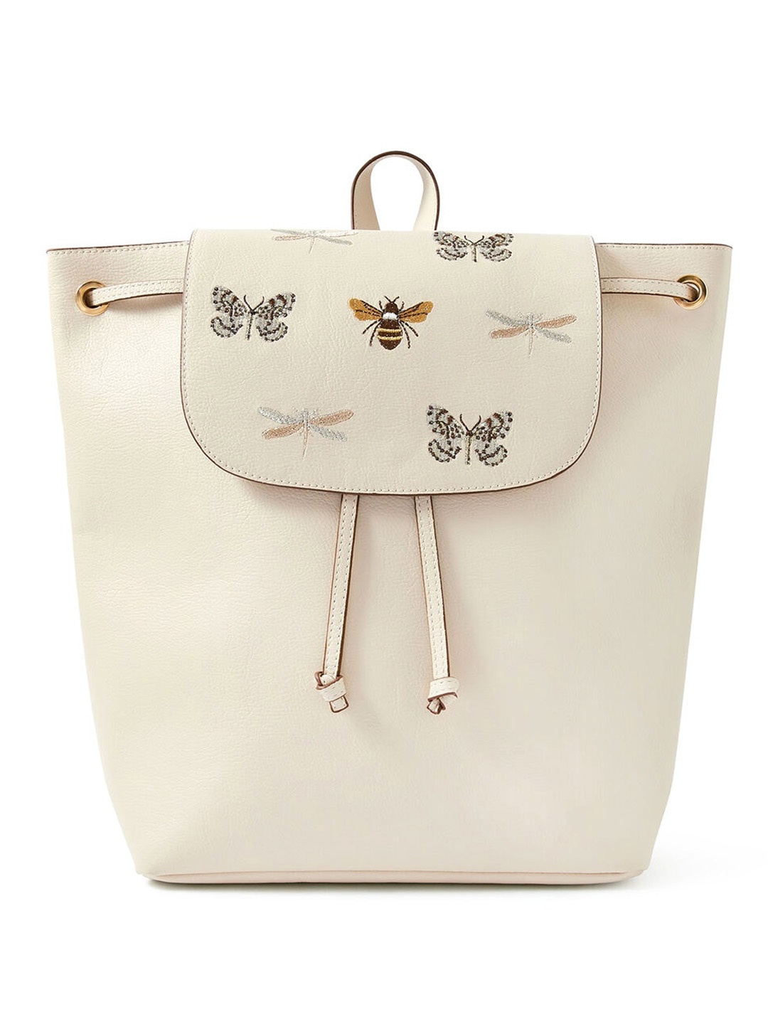 

Accessorize Women Embroidered Backpack, Cream