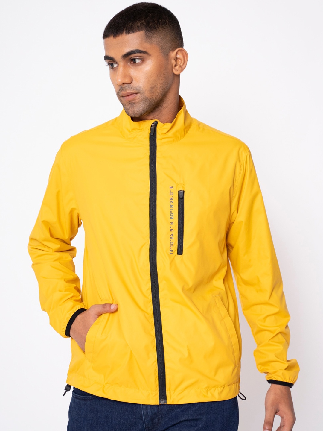 

Royal Enfield Men Yellow Solid Outdoor Sporty Jacket