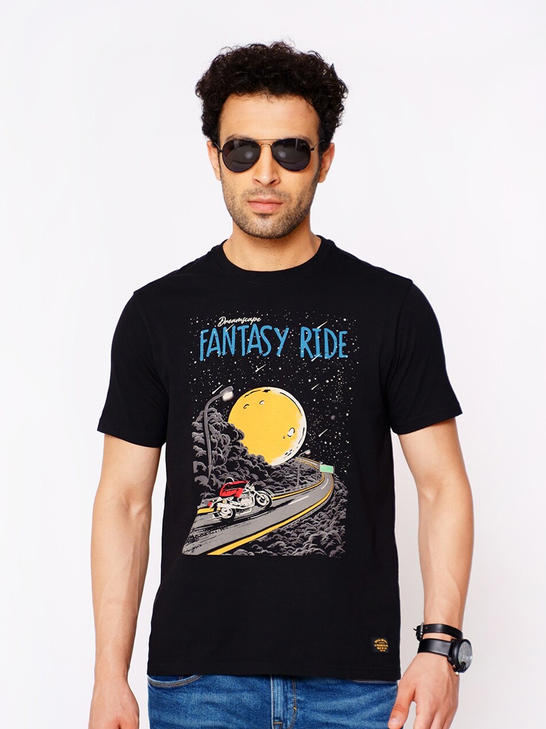 

Royal Enfield Men Black & White Printed T-shirt