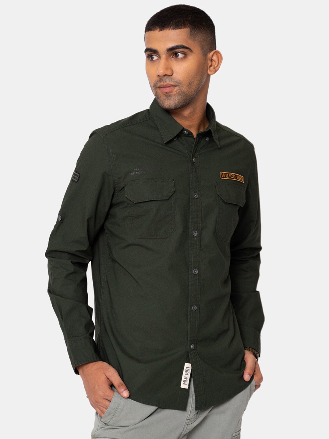 

Royal Enfield Men Grey Casual Shirt