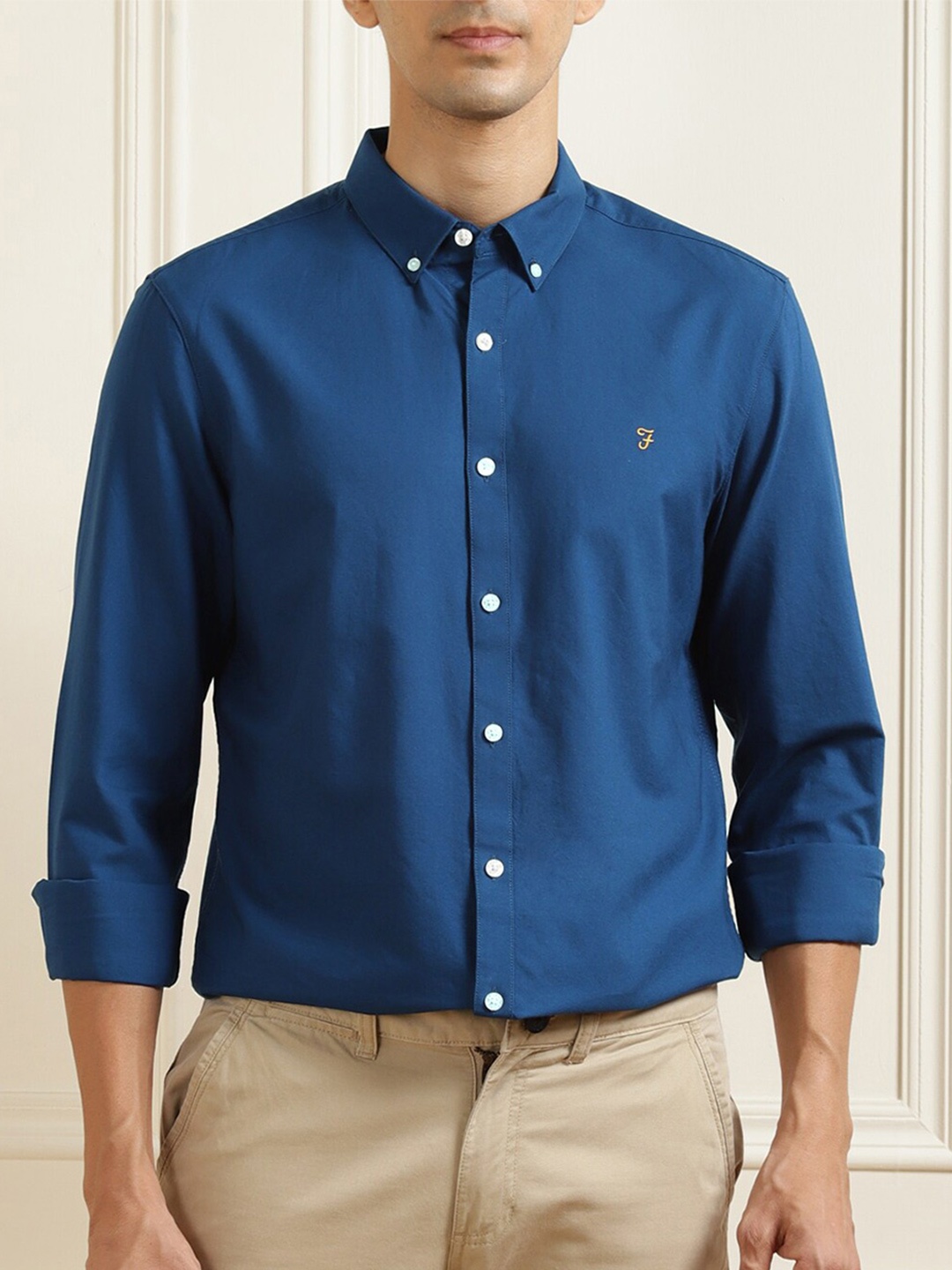 

Farah Men Blue Slim Fit Formal Shirt