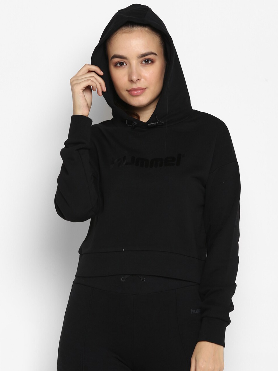 

hummel Women Black Hooded Sweatshirt