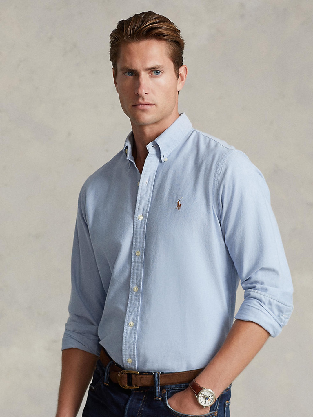 

Polo Ralph Lauren Men Blue Slim Fit Casual Shirt