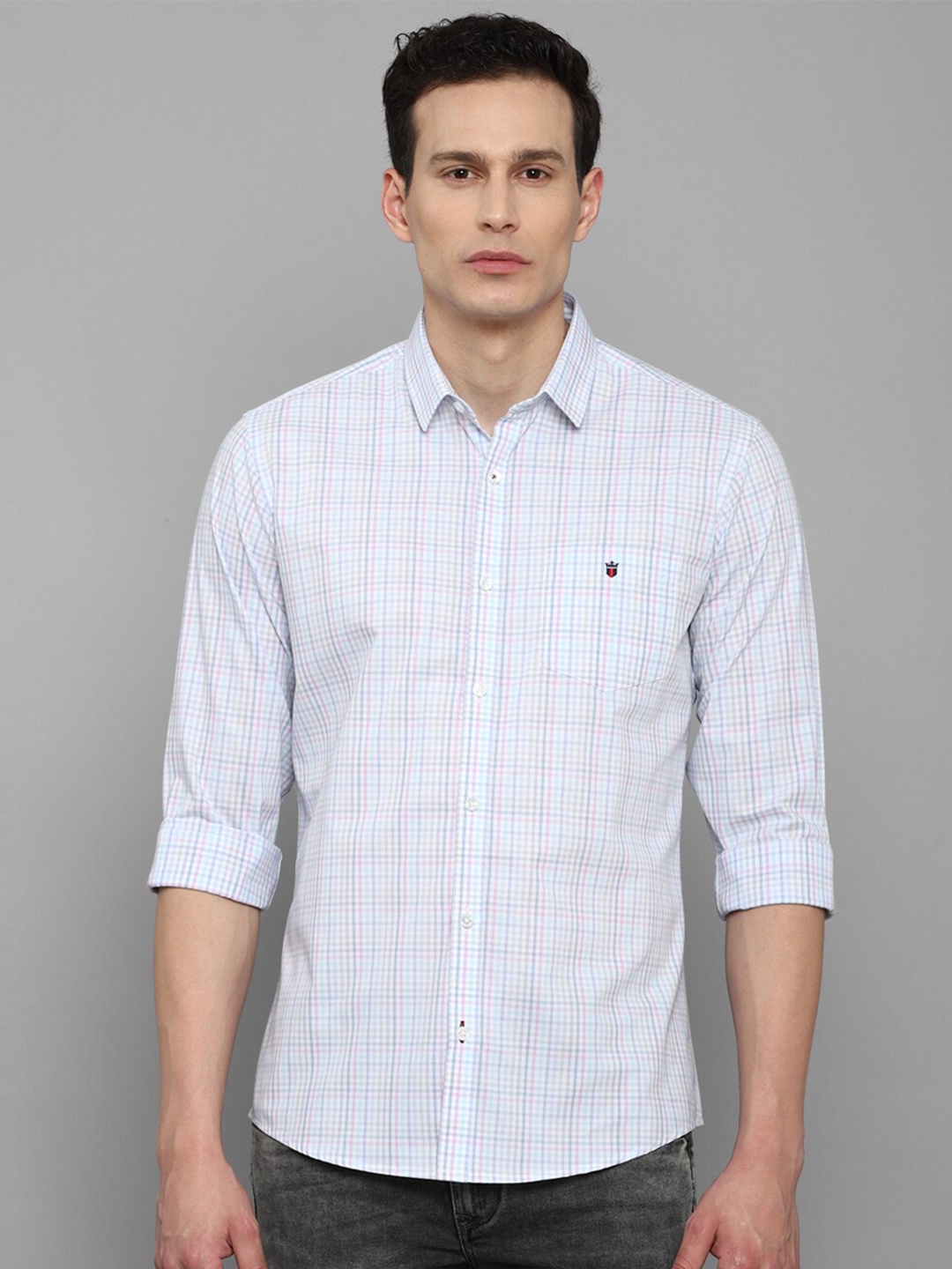

Louis Philippe Sport Men Blue Slim Fit Checked Casual Cotton Shirt