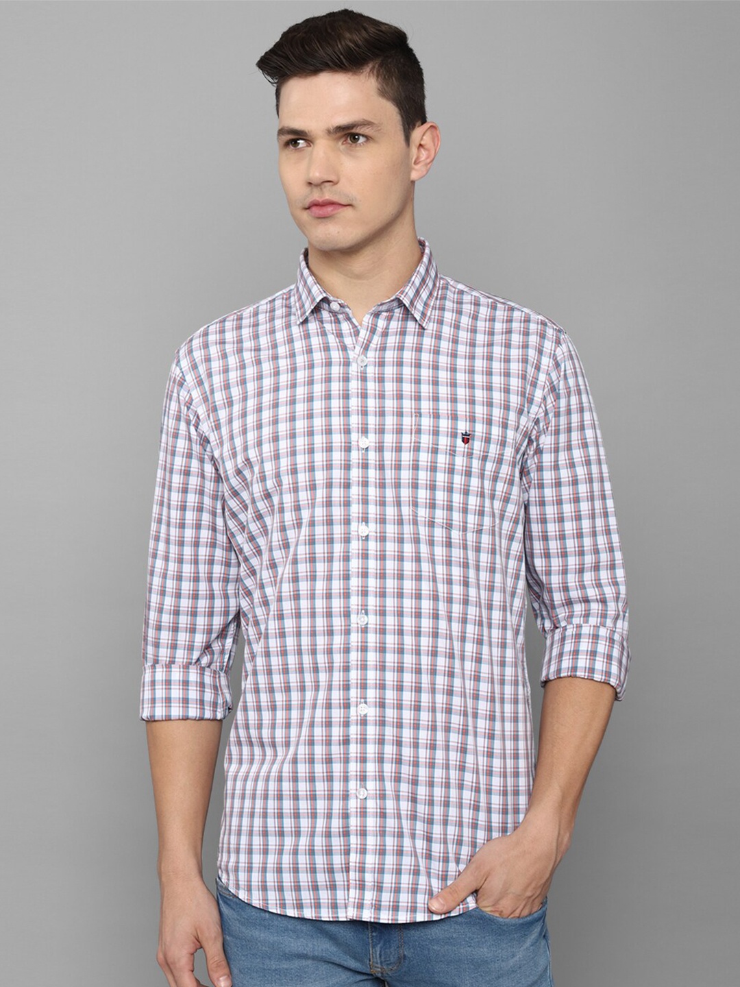 

Louis Philippe Sport Men Purple Slim Fit Gingham Checks Checked Pure Cotton Casual Shirt