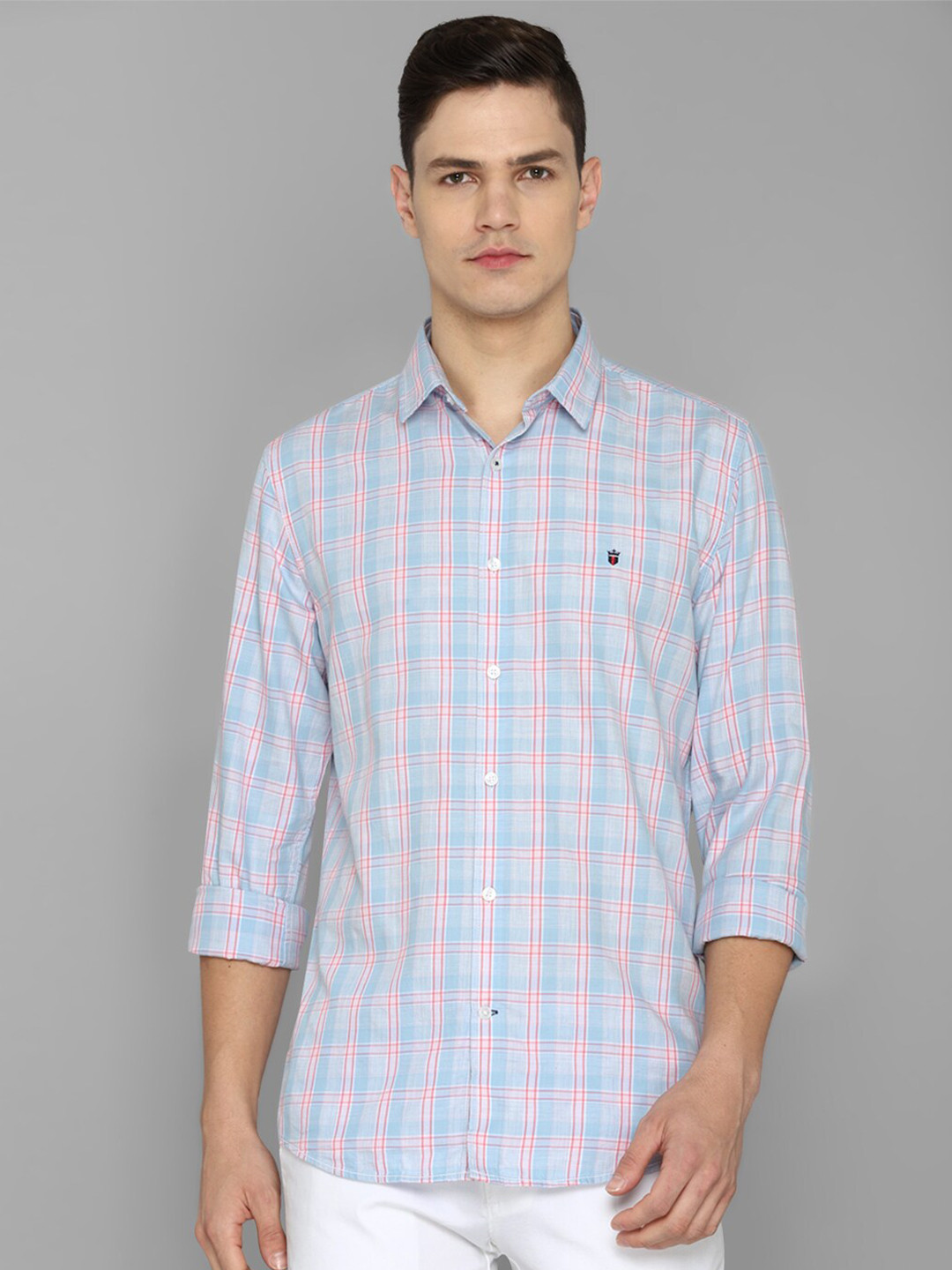 

Louis Philippe Sport Men Blue Slim Fit Tartan Checks Checked Casual Shirt