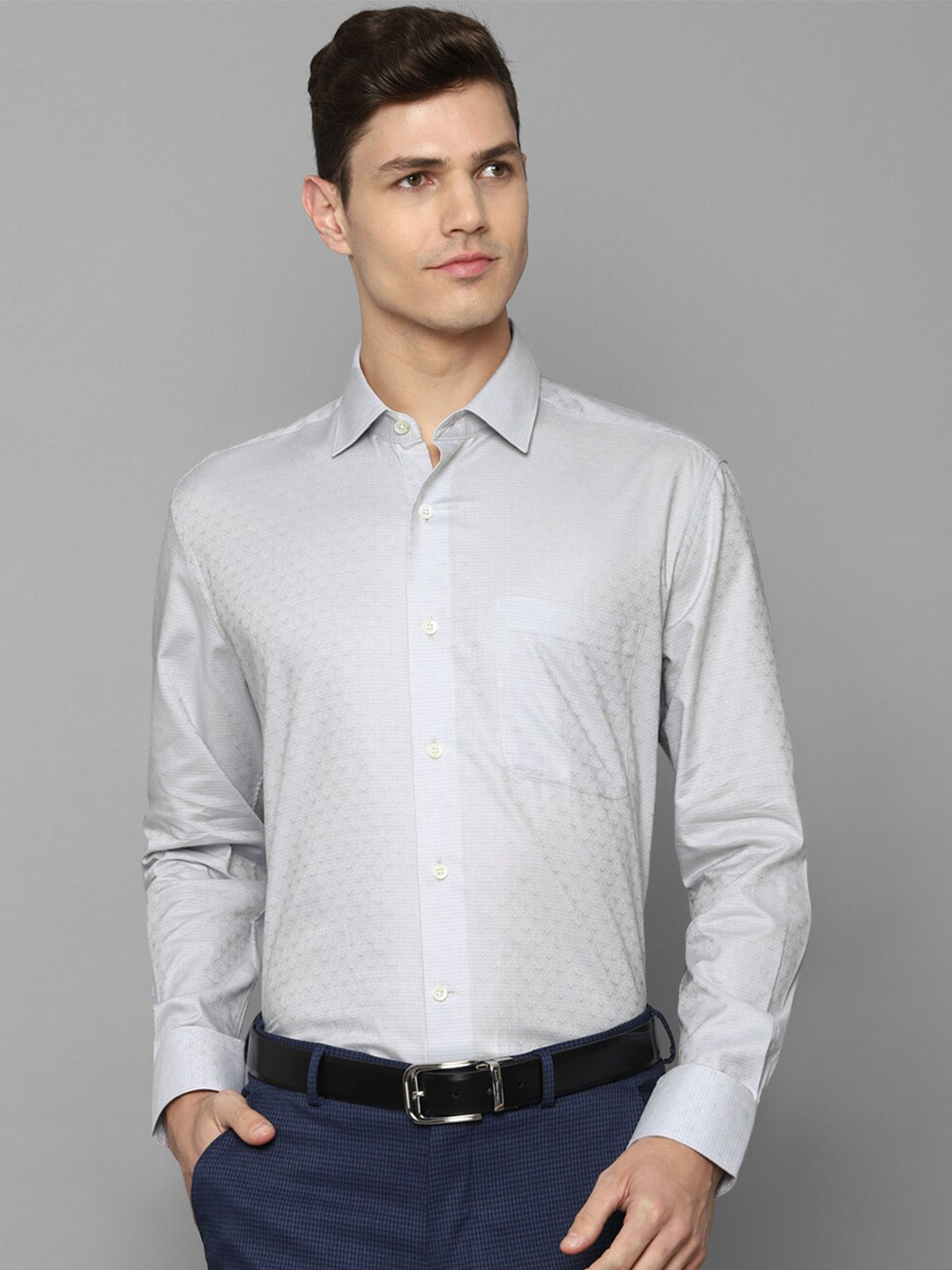 

Luxure by Louis Philippe Men Grey Pure Cotton Formal Shirt