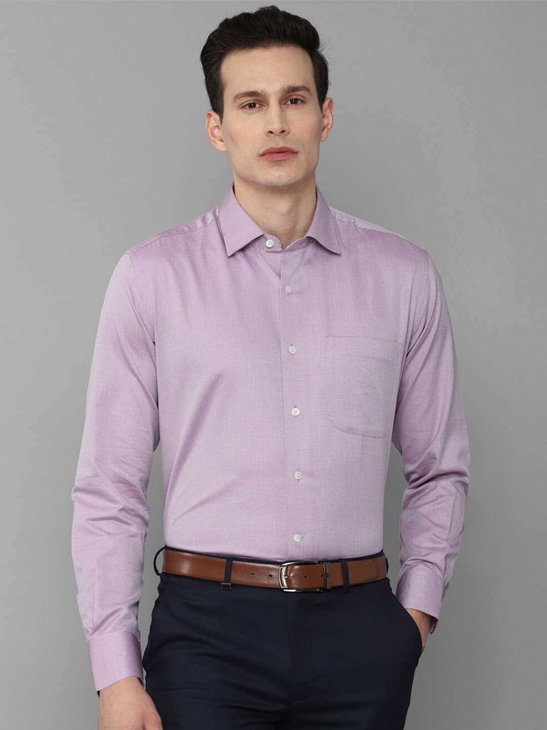 

Luxure by Louis Philippe Men Purple Pure Cotton Formal Shirt