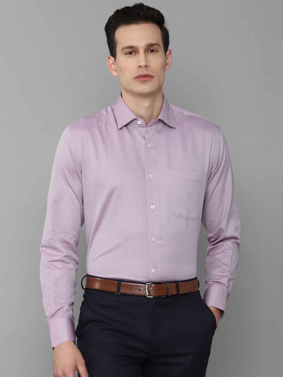 

Luxure by Louis Philippe Men Purple Pure Cotton Formal Shirt