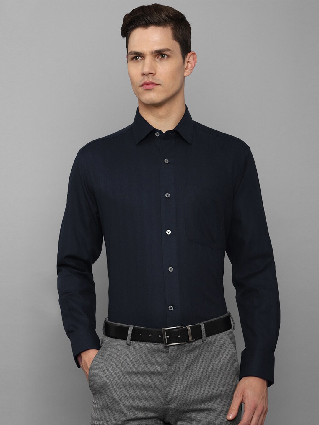 

Luxure by Louis Philippe Men Navy Blue Formal Shirt