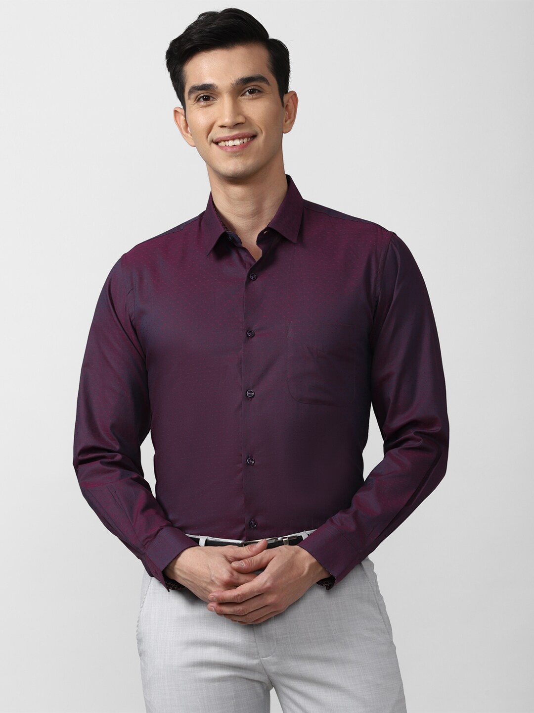

Peter England Men Purple Slim Fit Formal Shirt